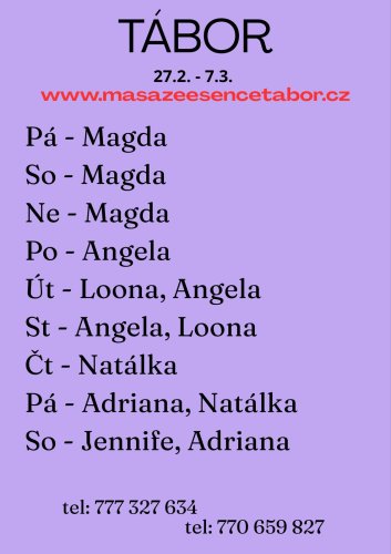 čt -pá 5.-6.3. nová Natálka